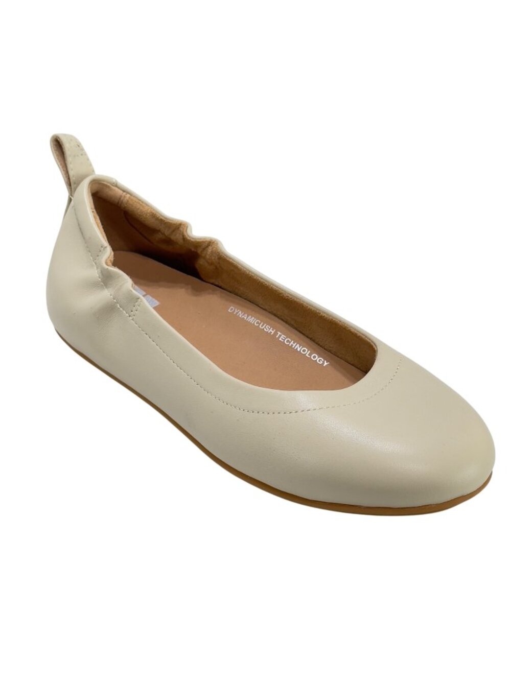 Fitflop Womens Beige Leather Ballet Flats Size 6 Dynamicush